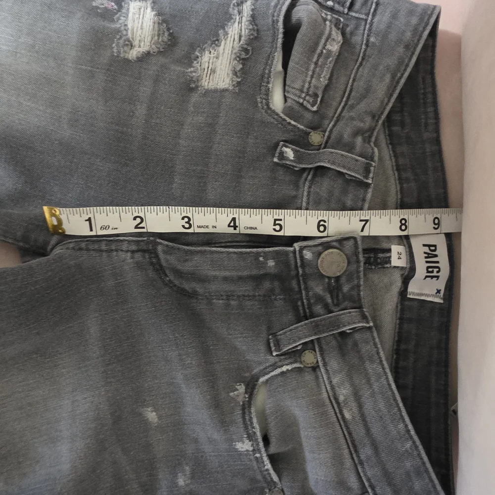 PAIGE Women's Skinny Distressed Gray Jeans - Picture 6 of 8